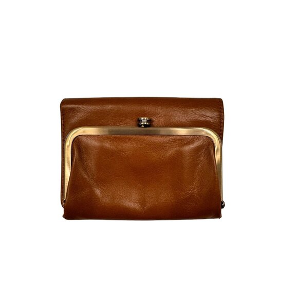 Hobo Robin Trifold Wallet NWT Natural Compact Coin Zipper Cards Leather $138 - Picture 1 of 9